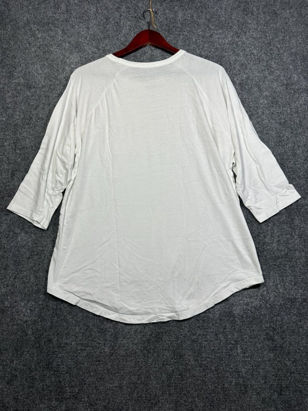 Ten Sixty Sherman Tee Shirt Womans Large White Cotton I have FOMO Funny 3/4 Slee - Picture 6 of 7